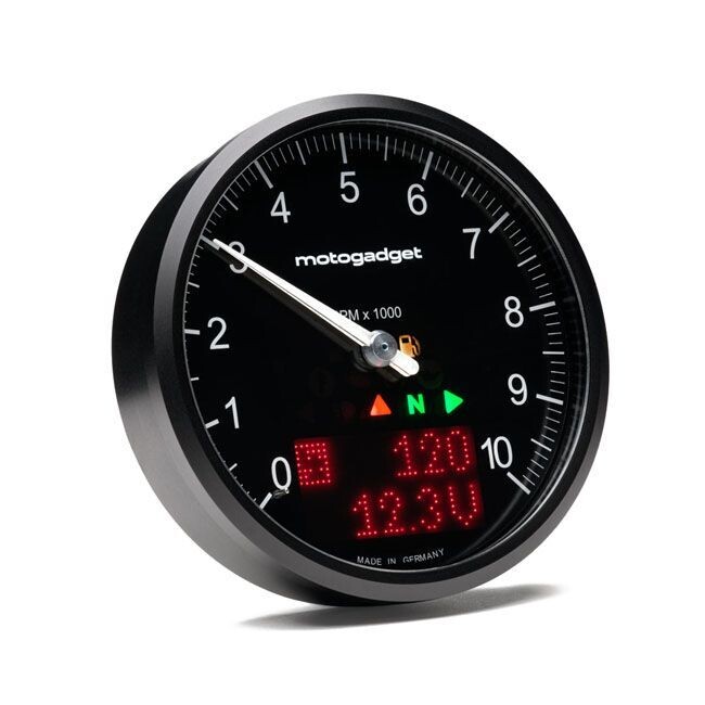 Marcador Homologado MOTOGADGET CHRONOCLASSIC 2 10K NEGRO BEZEL velocímetro moto universal