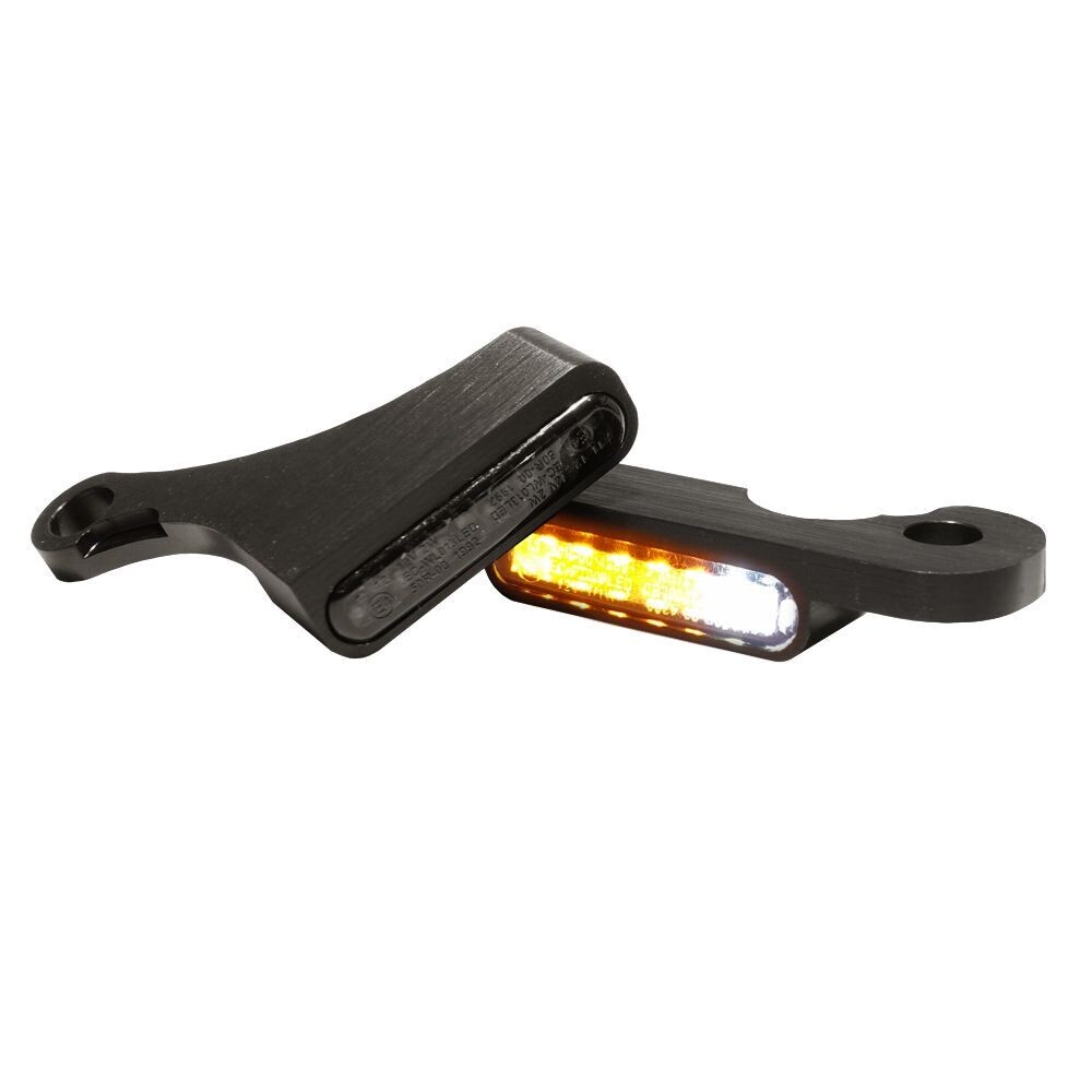 15-17- Softail- Set de DOS intermitentes LED Homologados con luz de posición 2 en 1 HEINZ BIKES para manillar