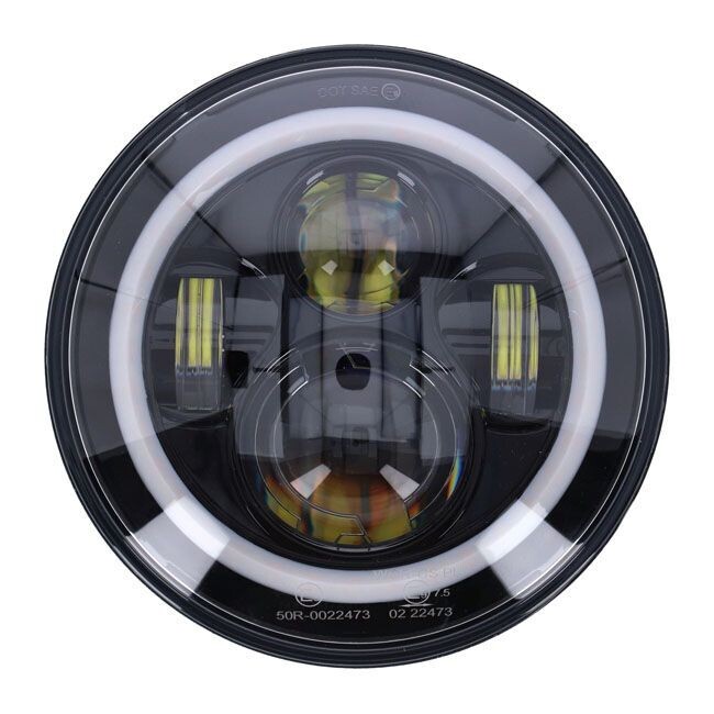 Faro Led HOMOLOGADO ojo de ángel 17cm delantero para moto 7" Universal