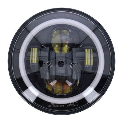 Faro Led HOMOLOGADO ojo de ángel 17cm delantero para moto 7 Faro Led HOMOLOGADO ojo de ángel 17cm delantero para moto 7" Universal