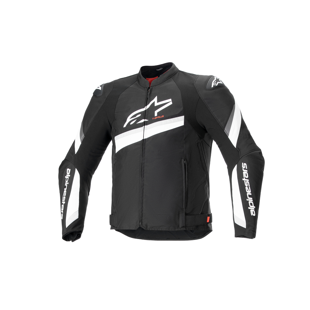 Chaqueta Alpinestars con protecciones  para moto negra y blanca