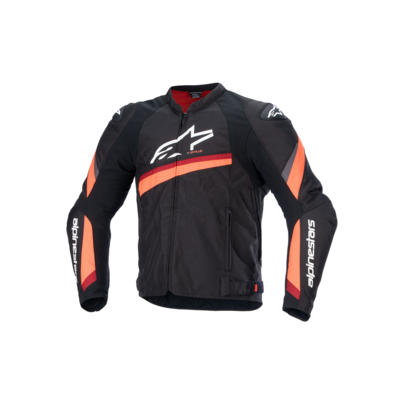 Chaqueta Alpinestars con protecciones para moto negra y naranja Chaqueta Alpinestars con protecciones para moto negra y naranja