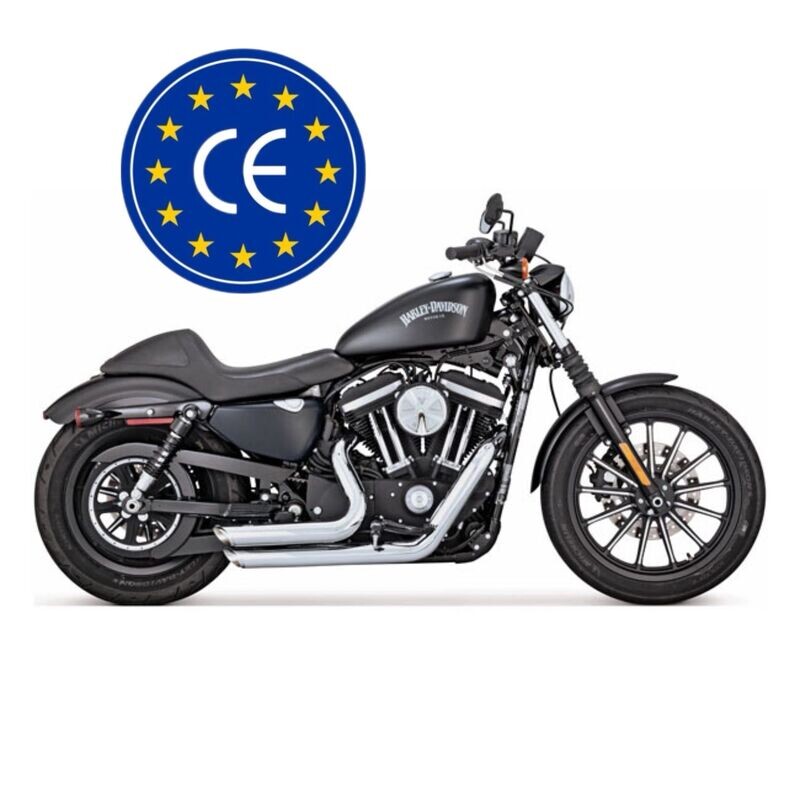 XL 17-20- ¡HOMOLOGADOS! ESCAPES VANCE & HINES THORCAT, 'ANARCHY' 2-1/2" SHORT SHOTS CROMADOS Sportster