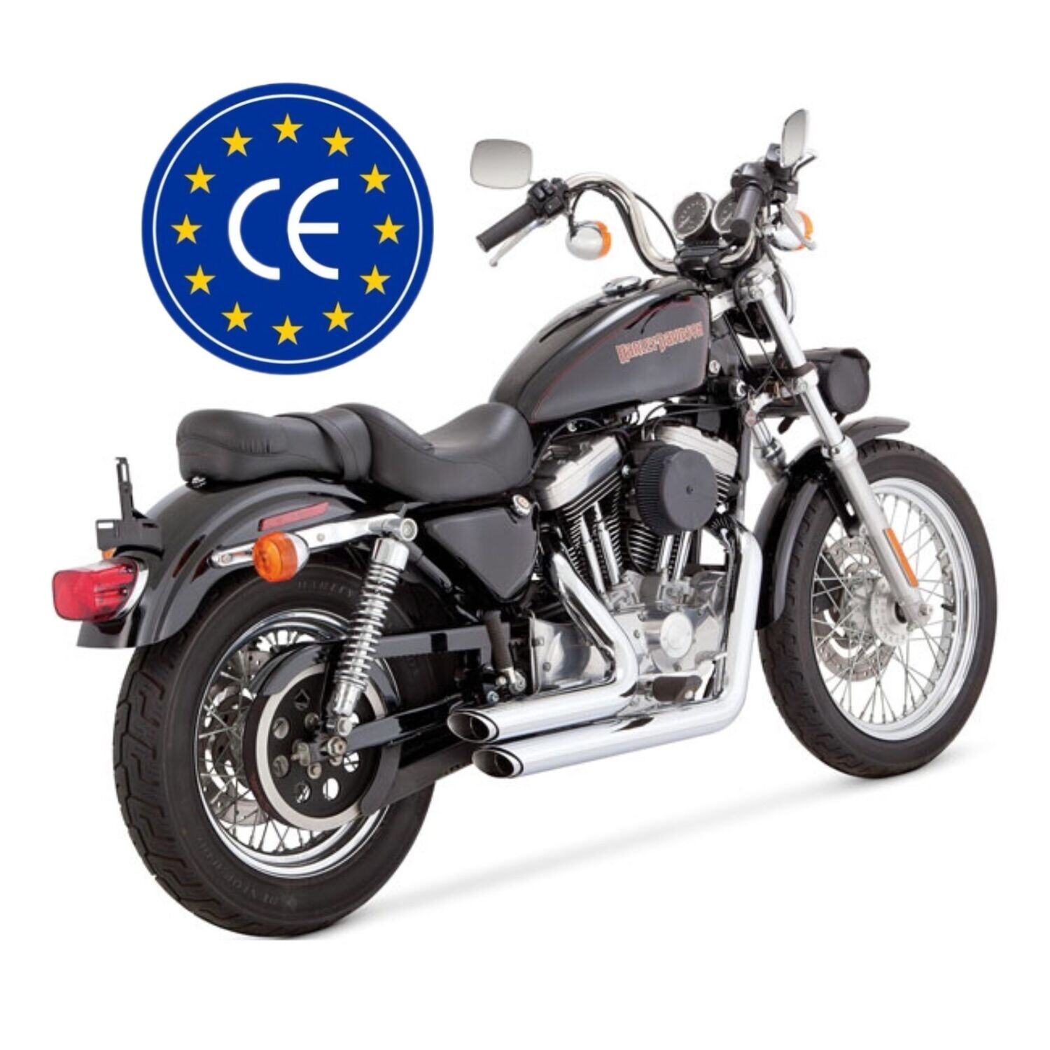 XL 90-03- ¡HOMOLOGADOS! ESCAPES VANCE & HINES THORCAT, 'ANARCHY' 2-1/2" SHORT SHOTS CROMADOS Sportster
