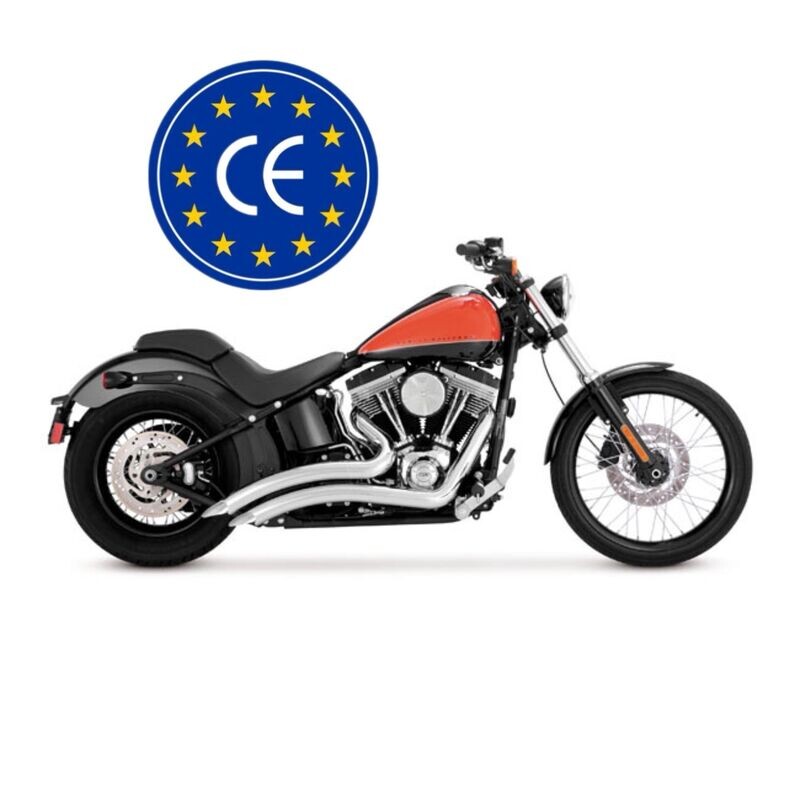 84-99- ¡HOMOLOGADOS! THORCAT-VANCE & HINES, 2-1/2" BIG RADIUS 2-2 CROMADOS Softail