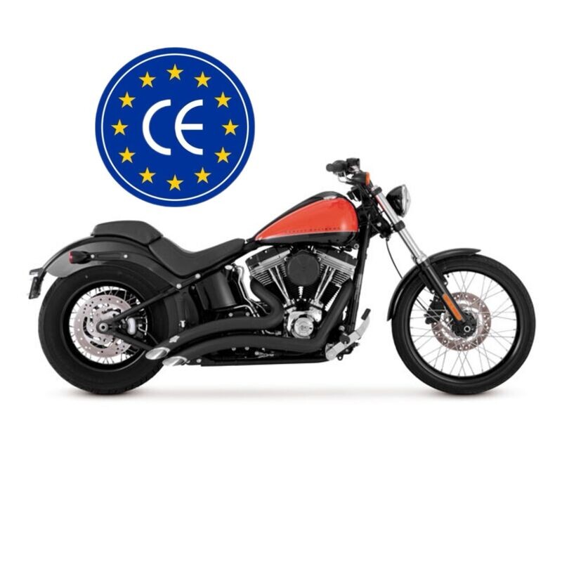 84-99- ¡HOMOLOGADOS! THORCAT-VANCE & HINES, 2-1/2" BIG RADIUS 2-2 NEGRO Softail