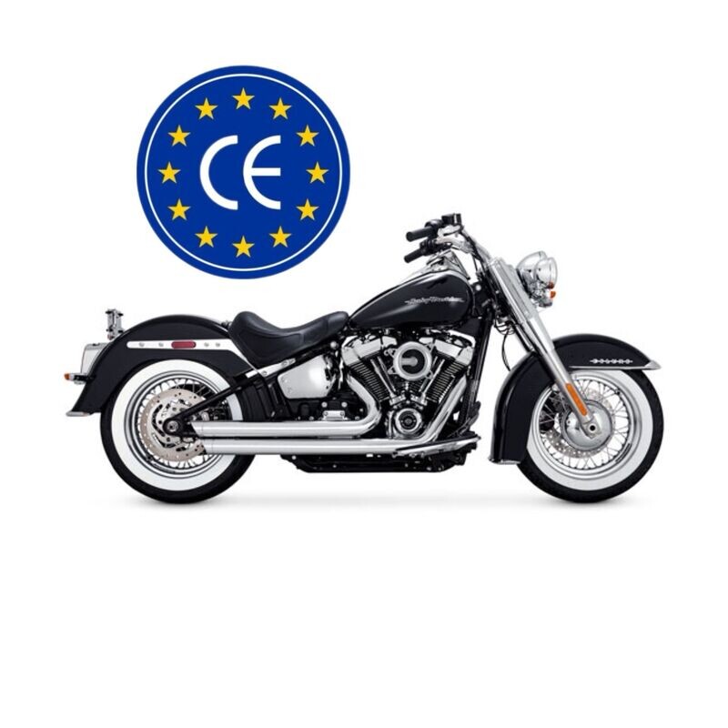 18-20- ¡HOMOLOGADOS! THORCAT-VANCE & HINES, BIG SHOTS 2-2 CROMADOS Y NEGROS Softail