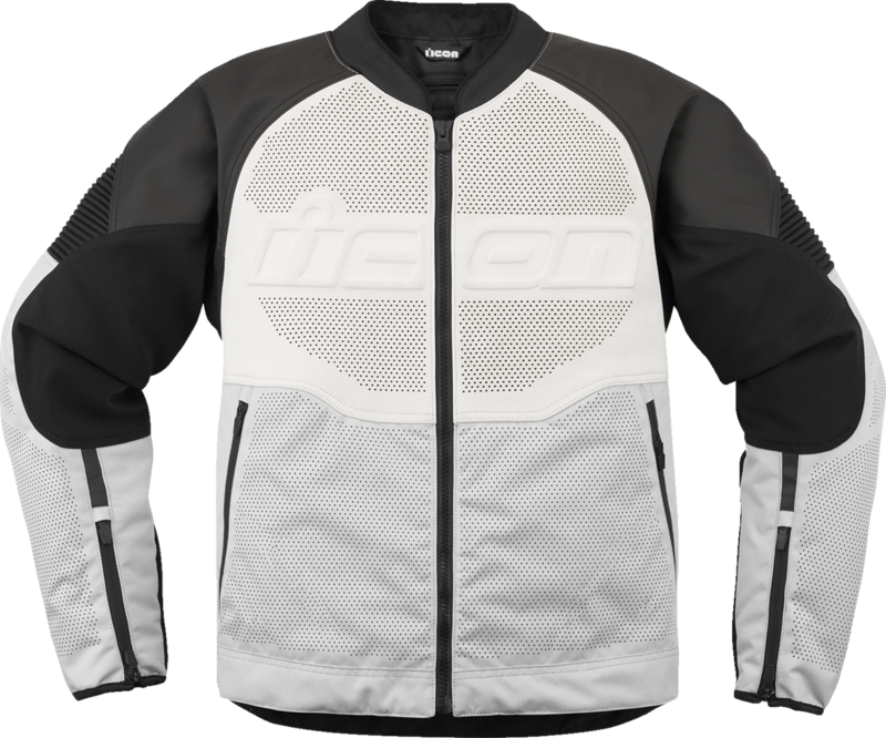 Chaqueta ICON Overlord3 en cuero para moto verano