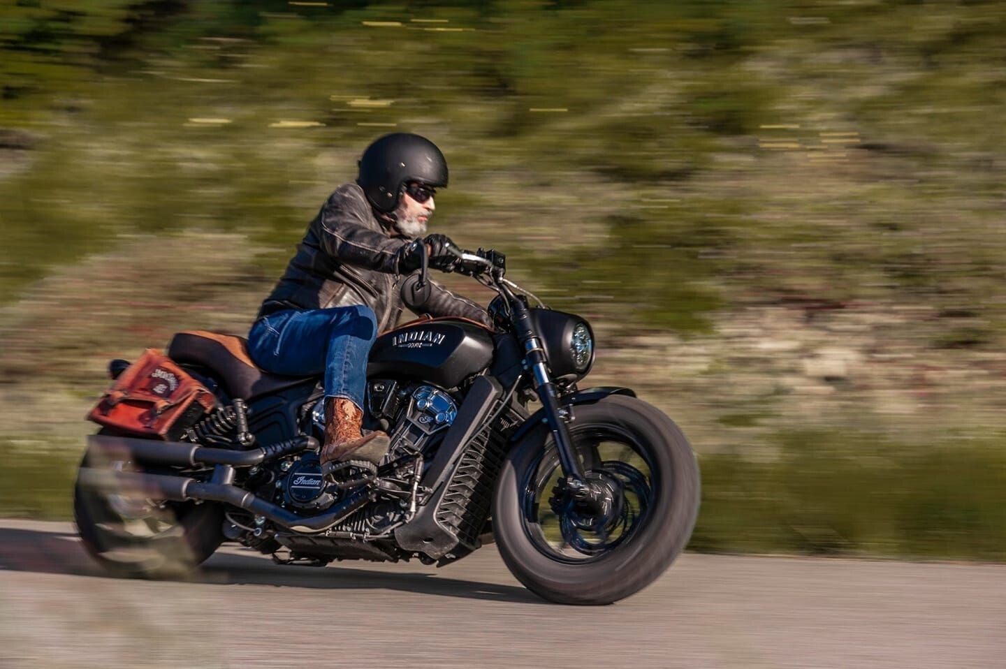 15-24 INDIAN SCOUT- Alforja marrón piel