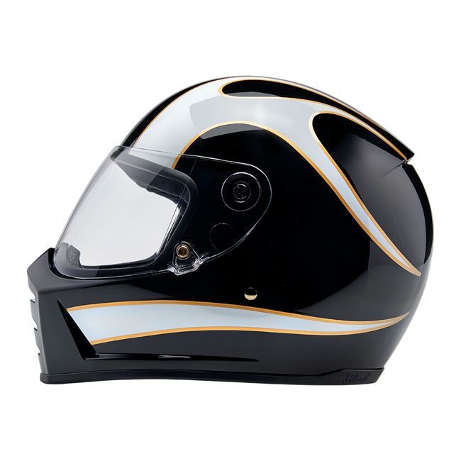 Casco BILTWELL LANE SPLITTER HELMET WHITE FLAMES llamas blancas