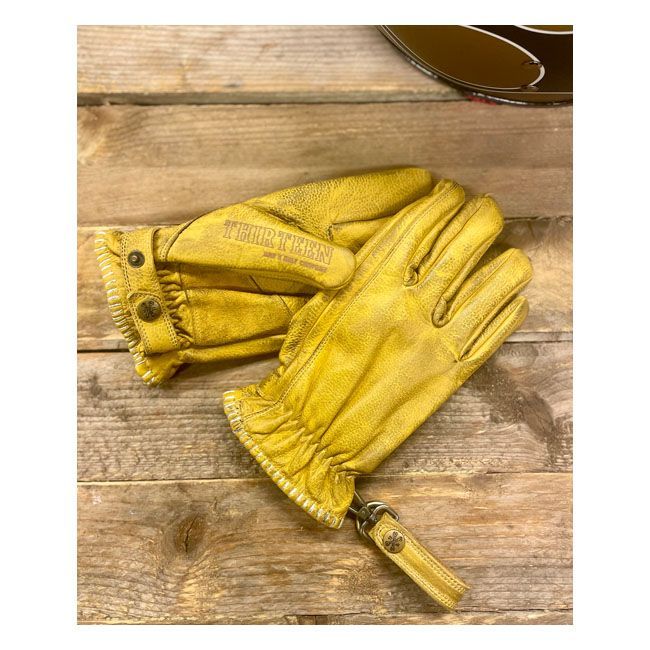 Guantes amarillos vintage 13 1/2 Loud Ride estilo trabajo retro moto