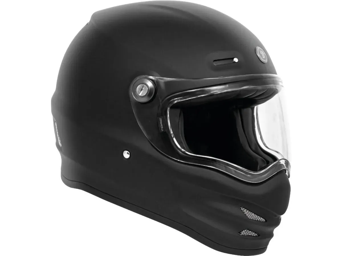 Casco Torc Helmets Pomona (T-9) Retro Full Face Flat Negro Mate