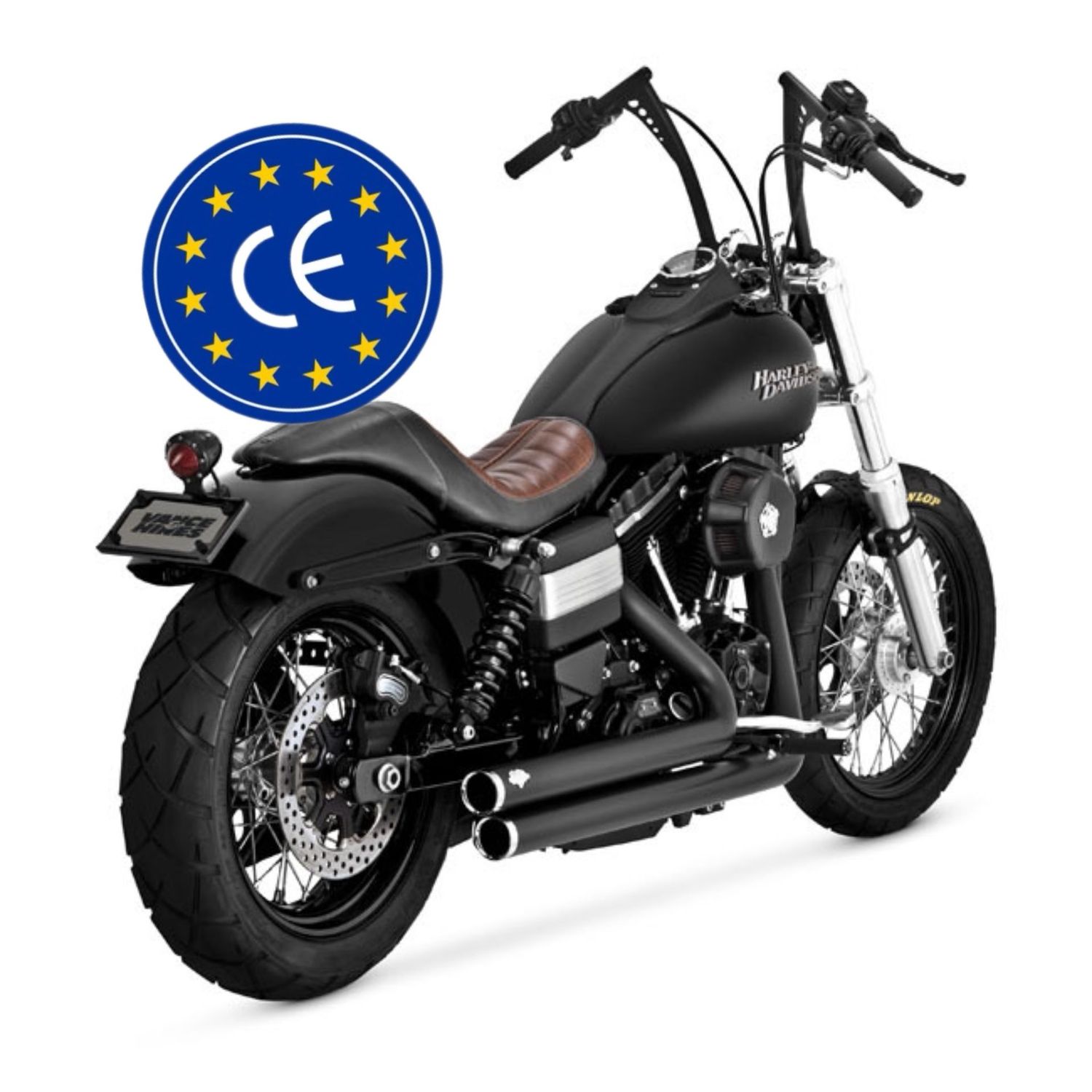 2017 DYNA- ¡HOMOLOGADOS! Vance & Hines Thorcat Big Shots negros
