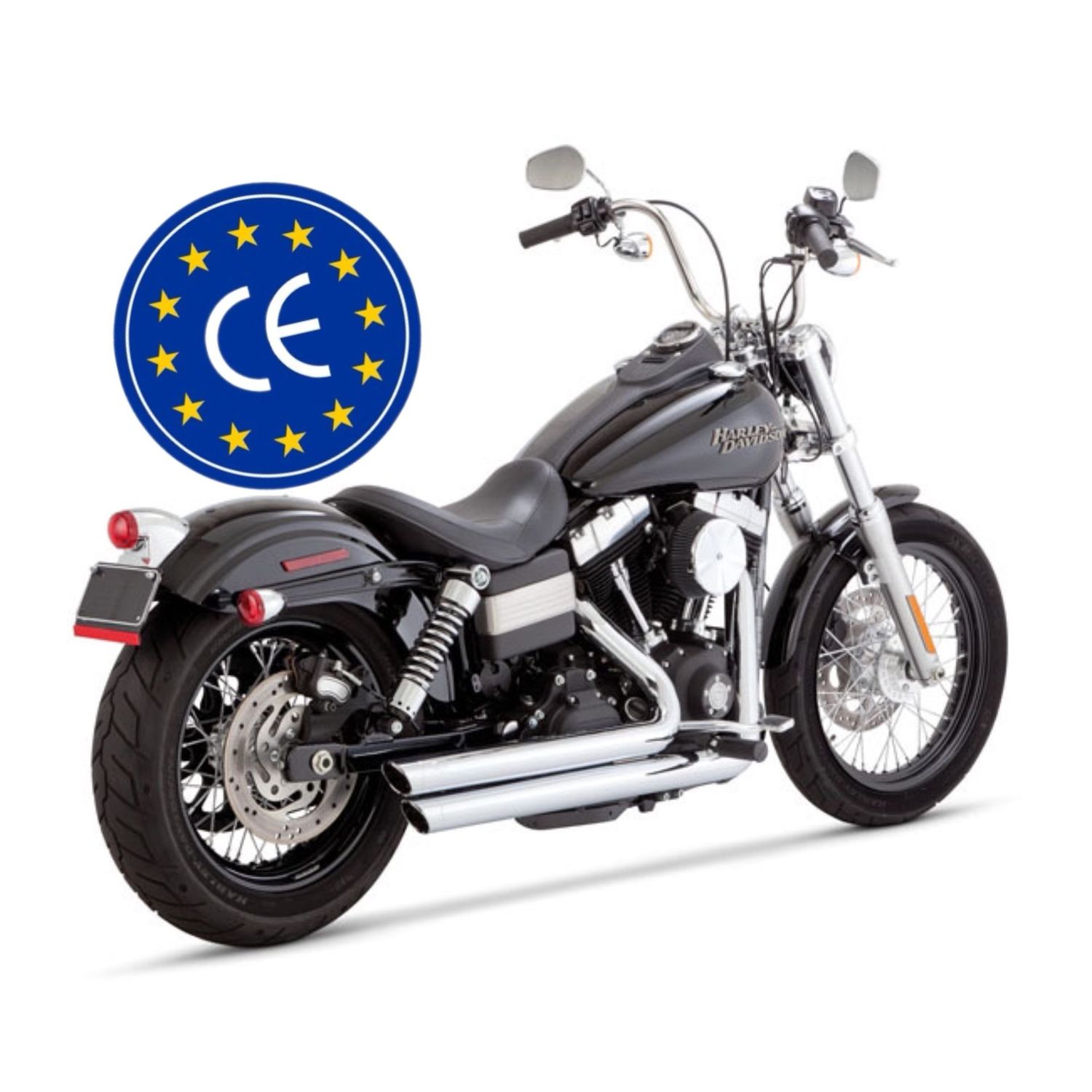 2017 DYNA- ¡HOMOLOGADOS! Vance & Hines Thorcat Big Shots cromados