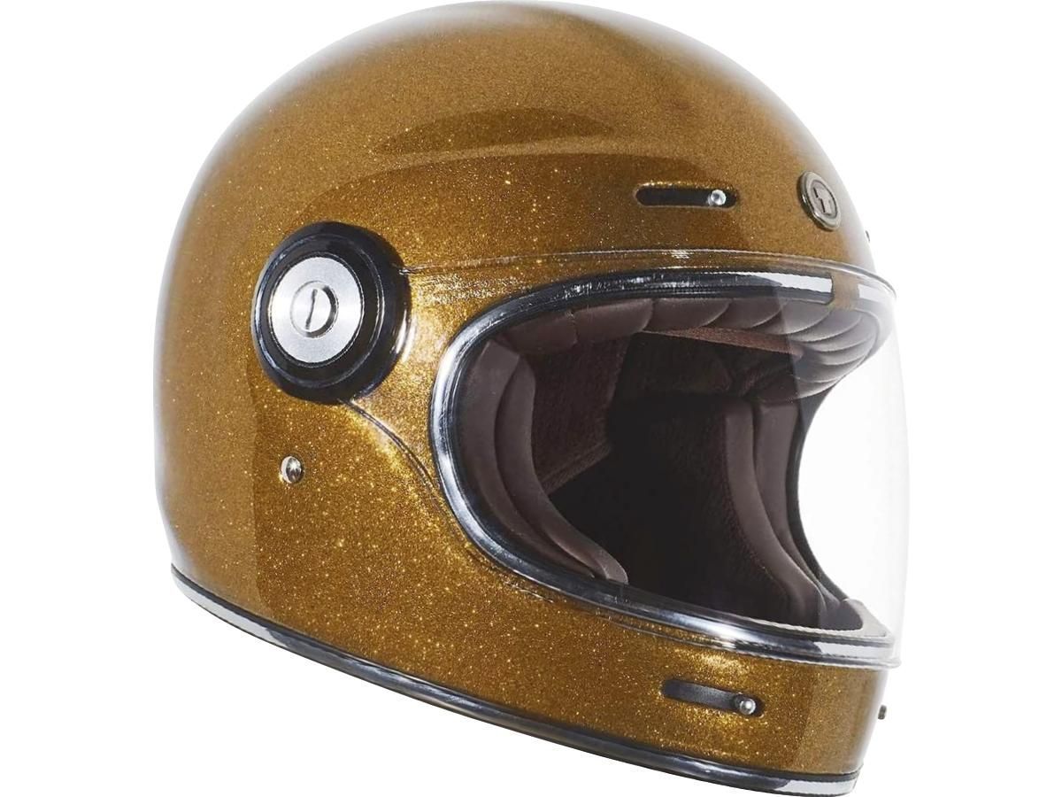Casco Torc Helmets Newport (T-1) Retro Full Face Gold Mega Flake