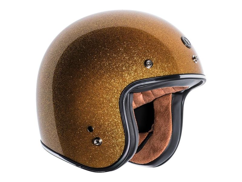 Casco Torc Helmets Del Mar (T-50) ECE Retro Open Face Gold Mega Flake