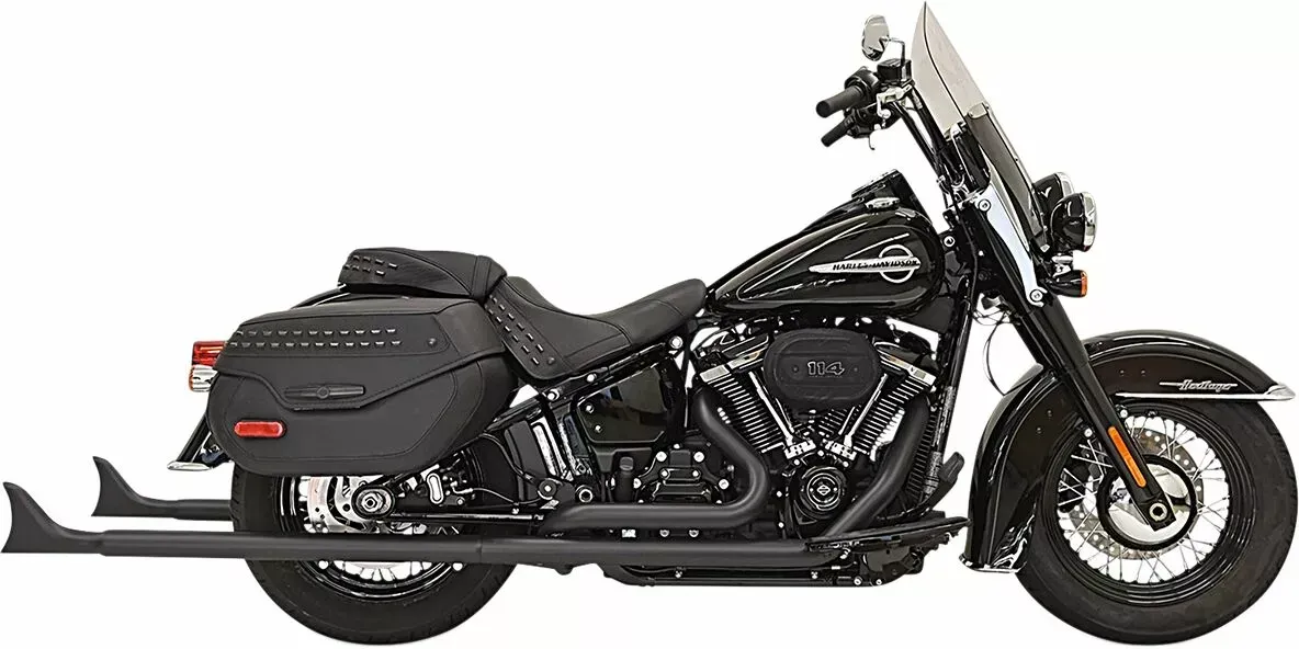 18-24 Softail- Escapes BASSANI XHAUST Fishtail 39" True Dual Negros