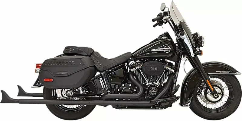 18-24 Softail- Escapes BASSANI XHAUST Fishtail 39" True Dual Negros