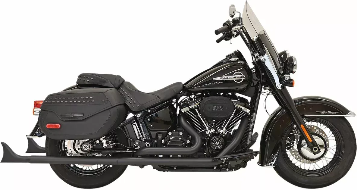 18-24 Softail- Escapes BASSANI XHAUST Fishtail 33" True Dual Negros