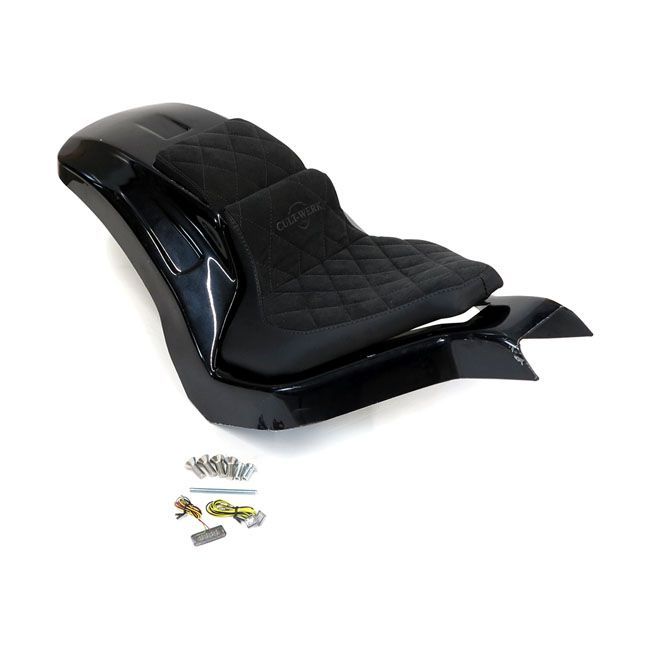 13-17 Softail- Guardabarros para DOS PLAZAS con asiento Cult-Werk, Softail wide fender kit 'Racing'. 2-up seat