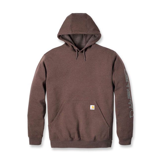 Sudadera con capucha Carhartt Sleeve Logo Hooded Sweatshirt Mocha Heather