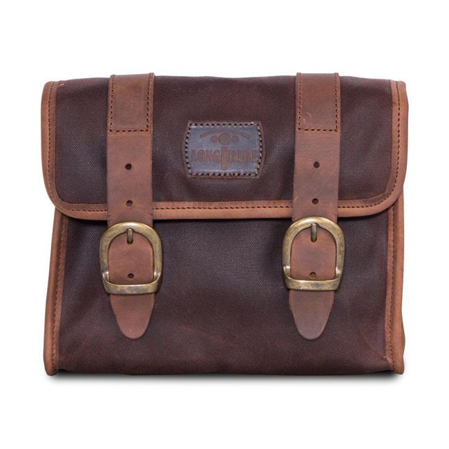 Alforja Lateral o trasera para moto   Longride, 'Mini' waxed cotton saddlebag. Marron Brown Bolsa Mochila