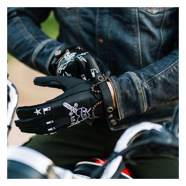 Guantes By City Second Skin gloves tattoo negros