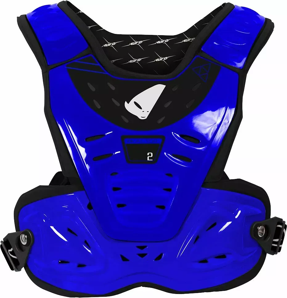 Peto Coraza talla única protección pecho y espalda UFO Reactor para moto azul