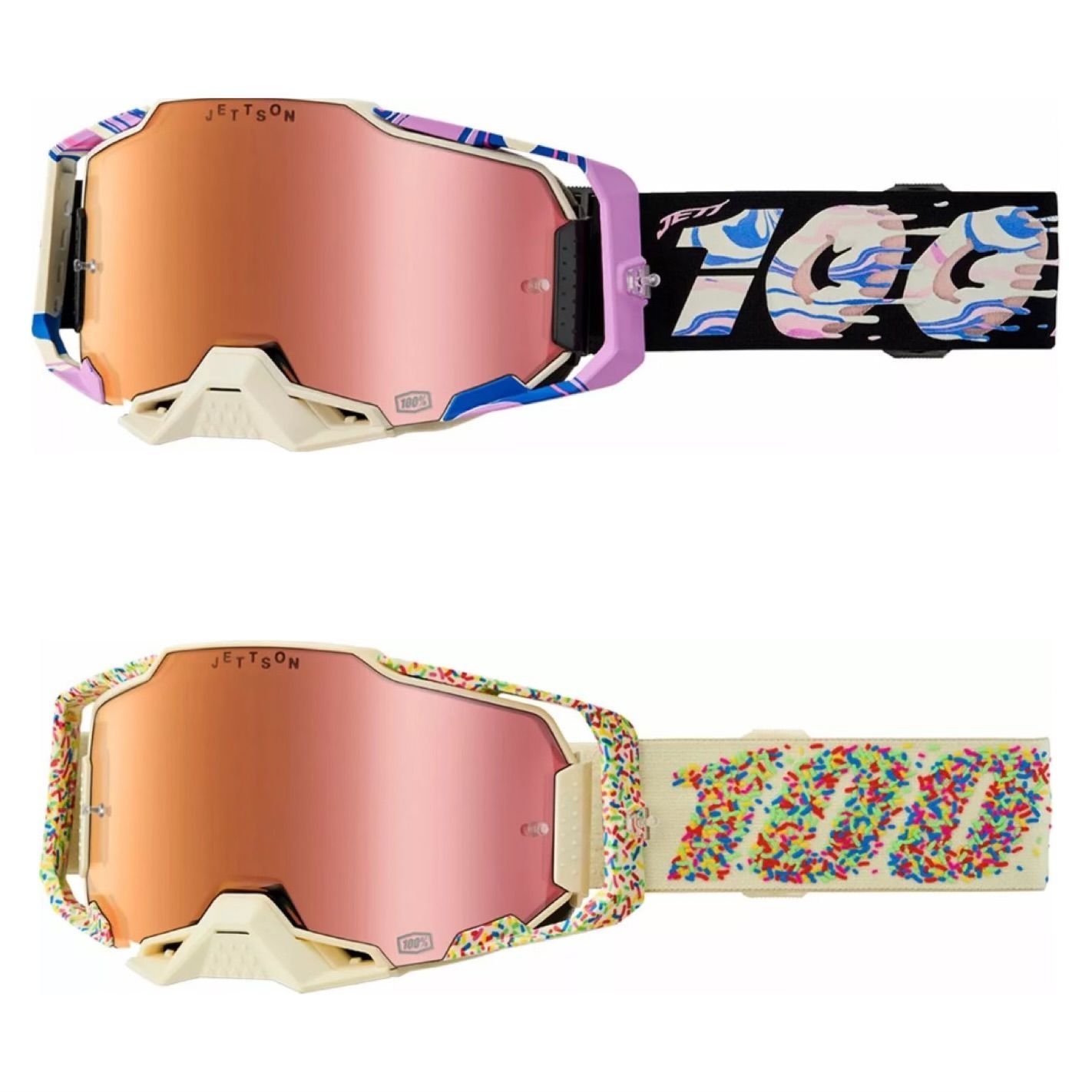 ¡PACK EXCLUSIVO! DOS GAFAS 100% PARA MOTO Y VENTISCA DISEÑO DONUT