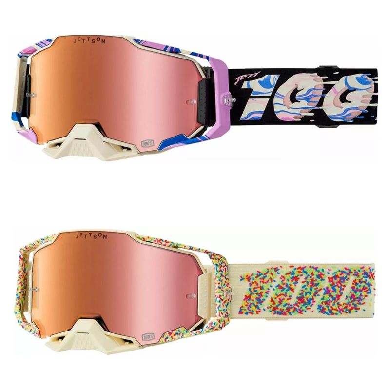 ¡PACK EXCLUSIVO! DOS GAFAS 100% PARA MOTO Y VENTISCA DISEÑO DONUT