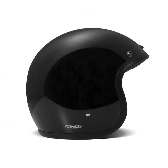 Casco DMD Retro Solid Black Negro Brillo