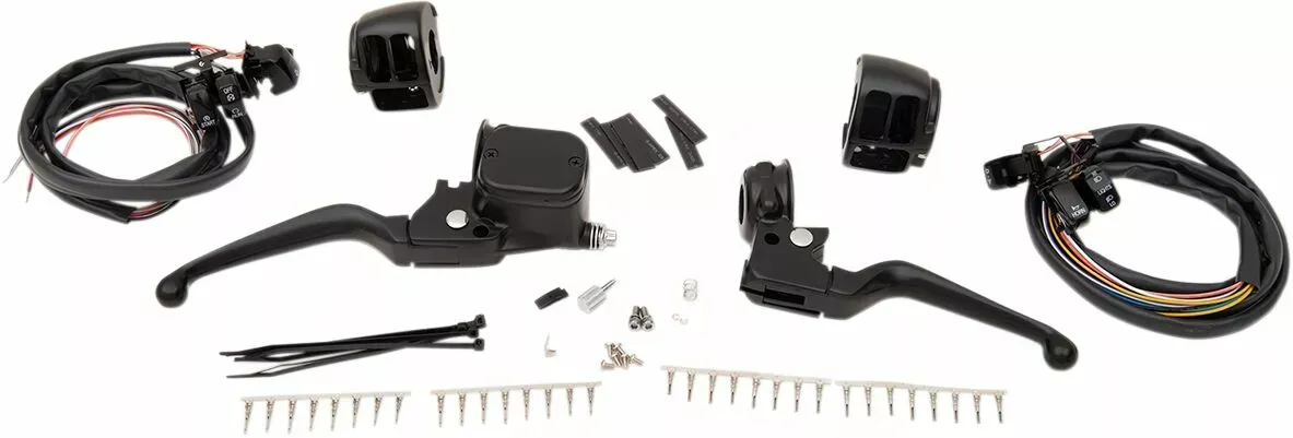 96-13 XL Doble disco de freno- Kit mandos de manillar Drag Specialties negro brillo