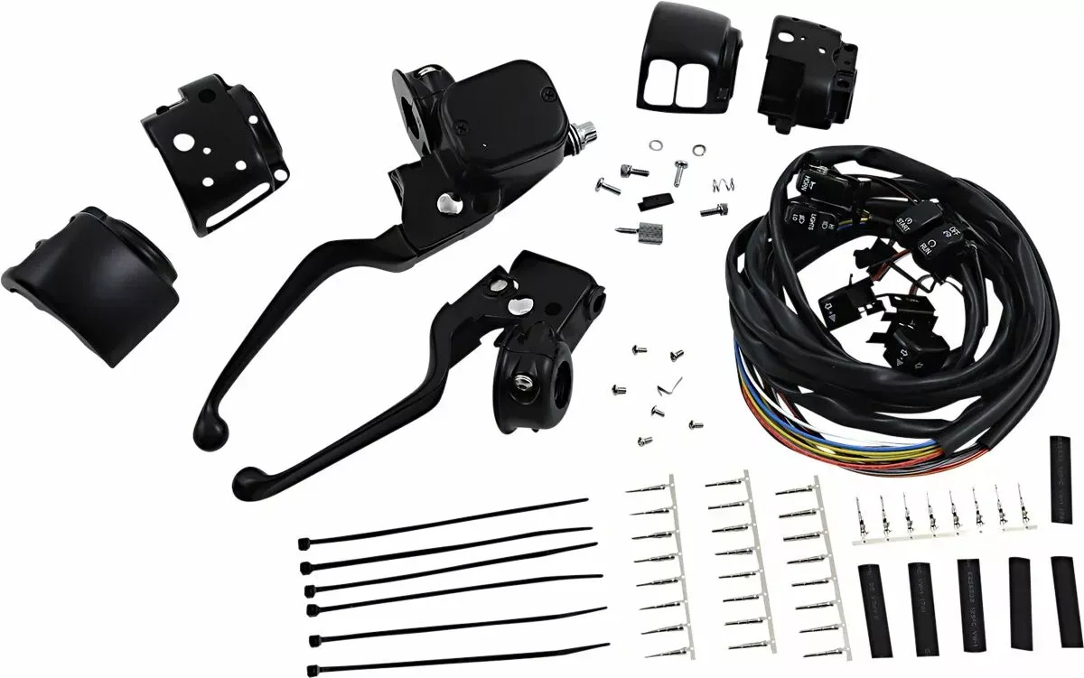 96-13 XL Con un disco de freno- Kit mandos de manillar Drag Specialties negro brillo