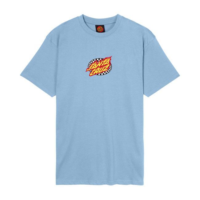 Camiseta Santa Cruz Oval Check Flame Front t-shirt crystal blue