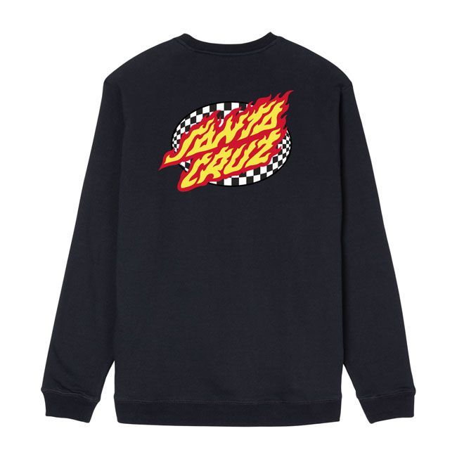 Sudadera Santa Cruz Oval Check Flame sweatshirt negra