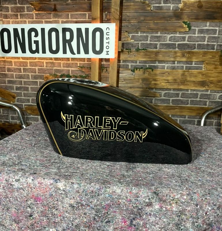 1983-2022 XL- Carcasa funda cubre depósito de gasolina El Diablo Negro Brillo para todos los años y modelos de XL Sportster