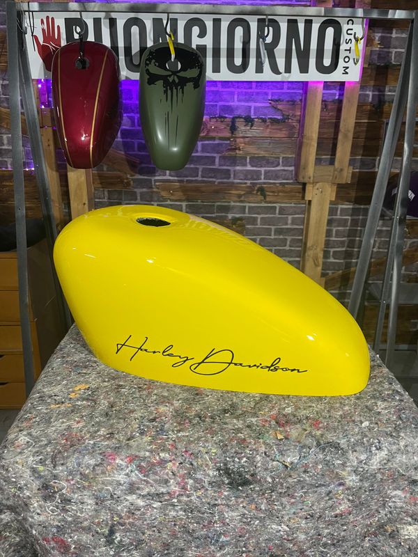 1983-2022 XL- Carcasa funda cubre depósito de gasolina Amarillo firma brillo para todos los años y modelos de XL Sportster