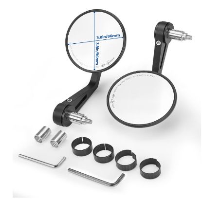 Set de DOS Retrovisores Homologados al puño extremo de manillar universales