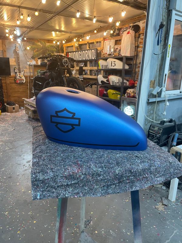 1983-2022 XL- Carcasa funda cubre depósito de gasolina Azul metalizado mate para todos los años y modelos de XL Sportster