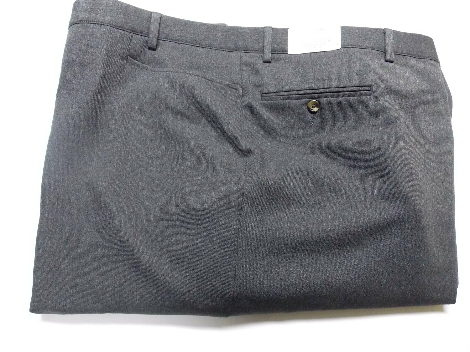 70R  MILBERN-COMFORT TECH GABARDINE TWILL  Charcoal Top Western Pocket Flat Front  Washable