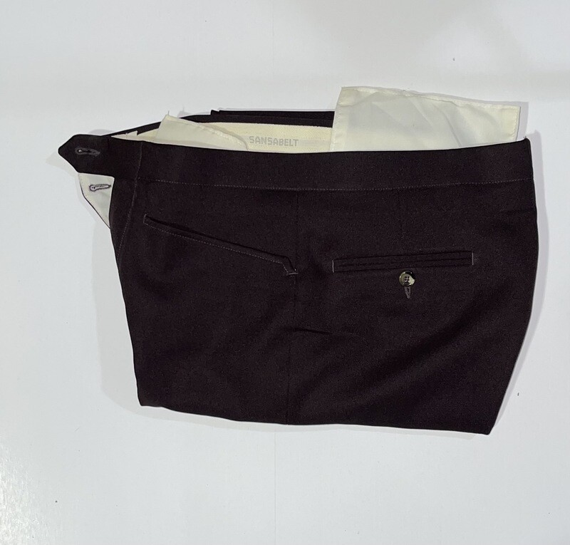 32R Genuine Sansabelt Pants - (Burgundy) - 100% Polyester - Plain Front - Top Pocket - Washable