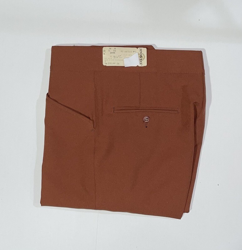 30R Genuine Sansabelt Pants - (Rust) - 100% Polyester - Plain Front - Top Pocket - Washable