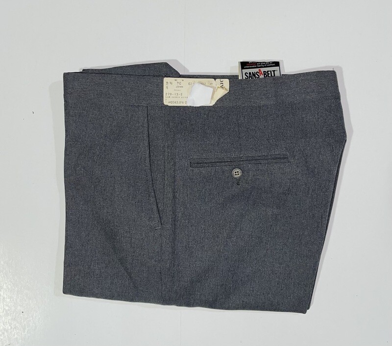 48R Genuine Sansabelt Pants - (Med. Grey) - 100% Polyester - Plain Front - Side Pocket - Washable