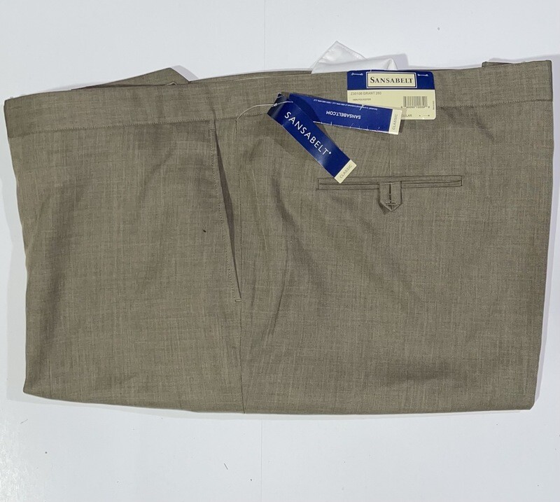 60R Genuine Sansabelt Pants - (Light Green) - 100% Polyester - Plain Front - Side Pocket - Washable
