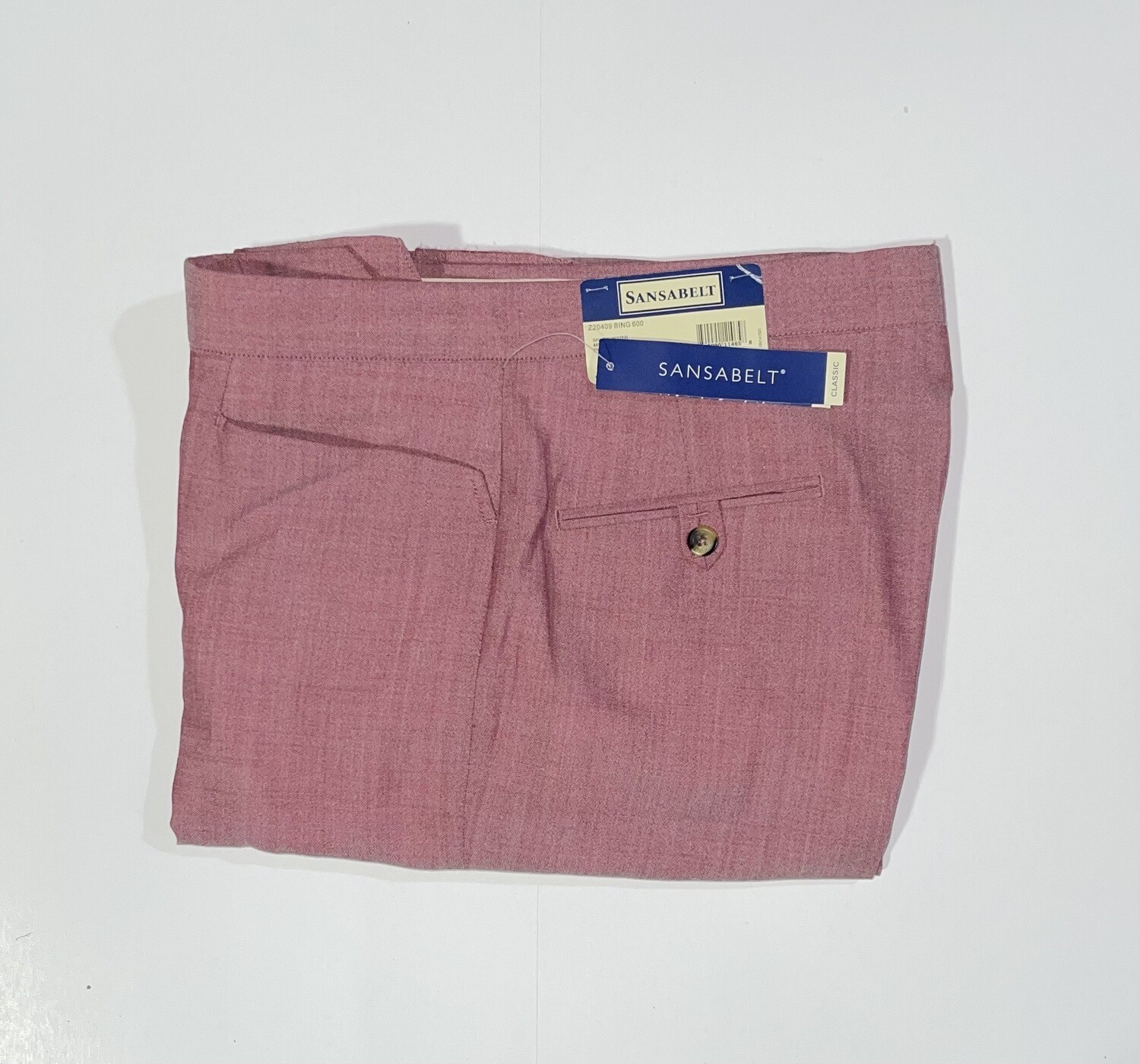 50R Genuine Sansabelt 4 Seasons Pants - (Light Red) - 65% Polyester/35% Wool - Plain Front - Top Pocket - Washable