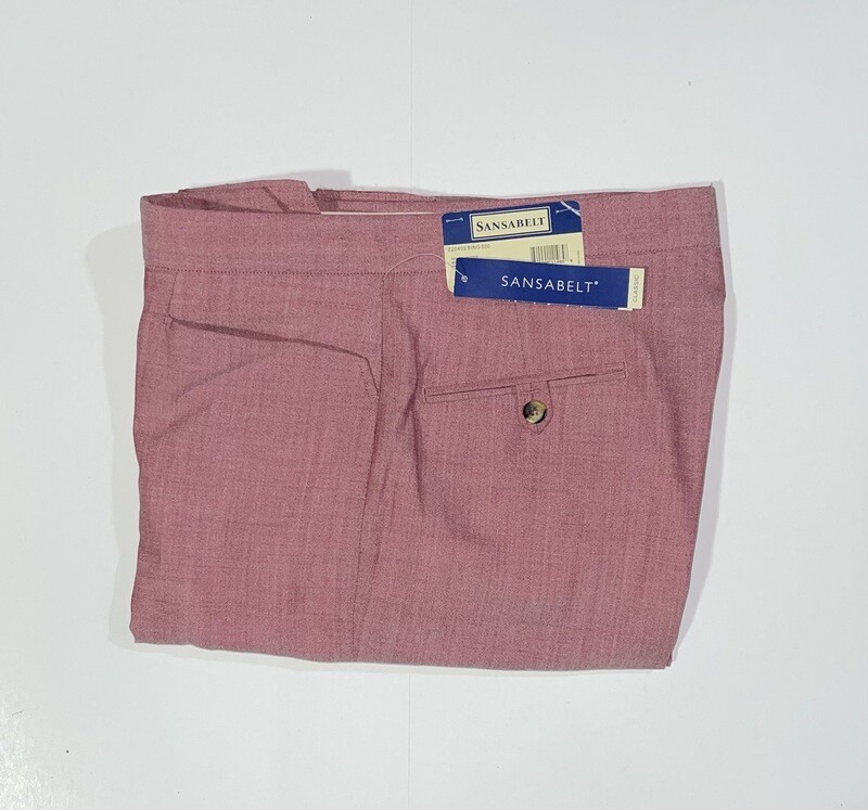 46R Genuine Sansabelt 4 Seasons Pants - (Light Red) - 65% Polyester/35% Wool - Plain Front - Top Pocket - Washable