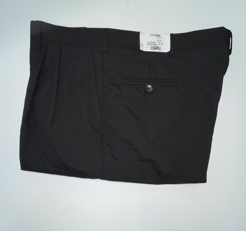 38R Genuine Milbern Comfort Tech Pants - (Black) - 55% Polyester/45% Wool - Pleated Front - Side Pocket - Washable - Belt Loops Added
