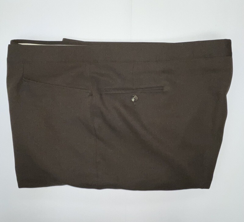 56R Genuine Sansabelt Pants - (Charcoal Brown) - 100% Polyester - Plain Front - Top Pocket - Washable