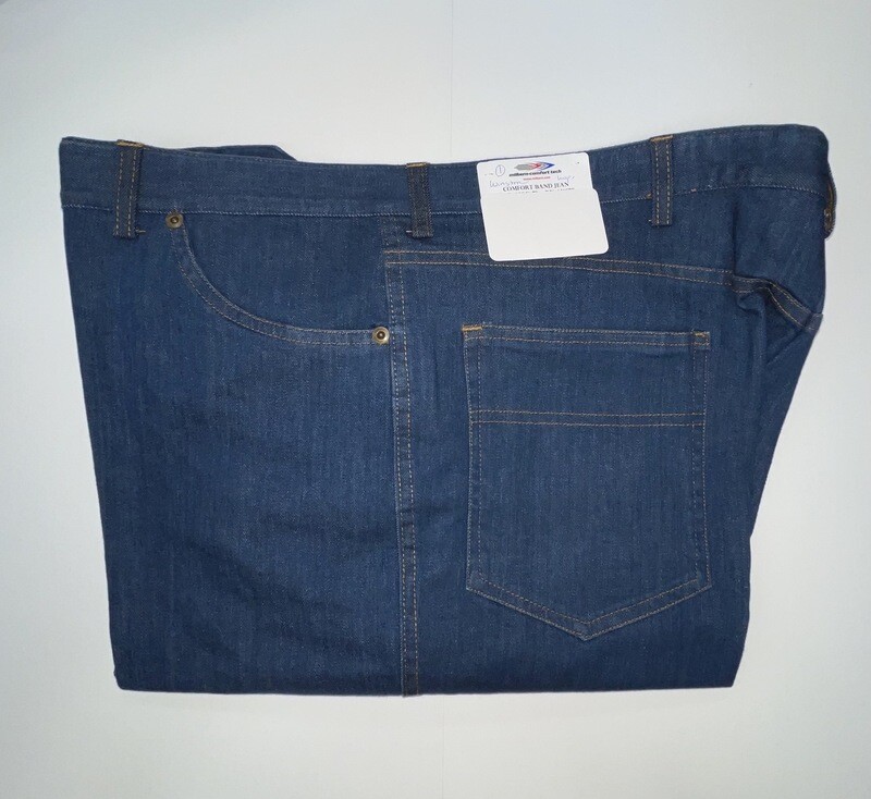 52L Genuine Milbern Comfort Tech Denim Pants - 99% Cotton/1% Spandex - Plain Front - Top Pocket - Washable - Belt Loops Added