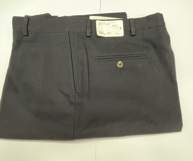 38R x 34 (up to 35.5) Genuine Sansabelt ProSpin Pants - (Black) - 55% Cotton/45% Polyester - Plain Front - Side Pocket - Belt Loops Added - Washable